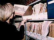 magazine serials boxes circa 1993 at Union of BC Indian Chiefs Research Library on Water St. Vancouver - photo by Neal Chan