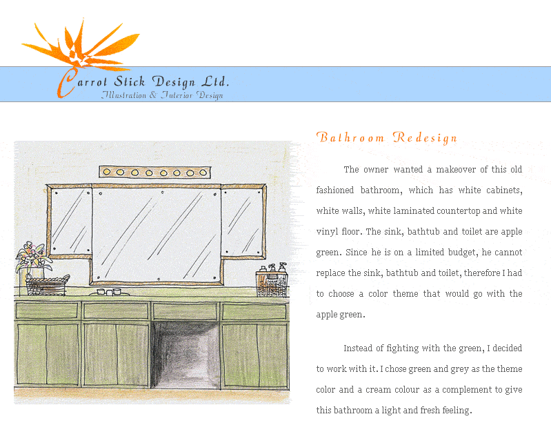 CLICK TO CONTINUE on BATHROOM REDESIGN INFORMATION  at  CARROTSTICK.CA  web page