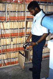 technician checking file drying condition